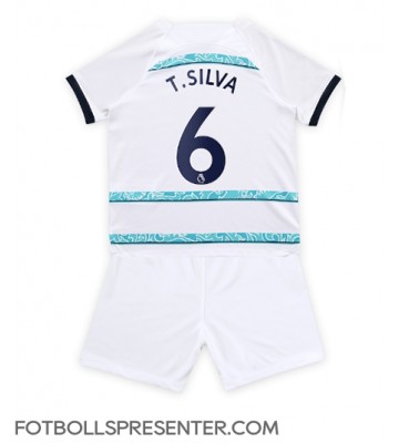 Chelsea Thiago Silva #6 Bortatröja Barn 2022-23 Kortärmad (+ korta byxor)